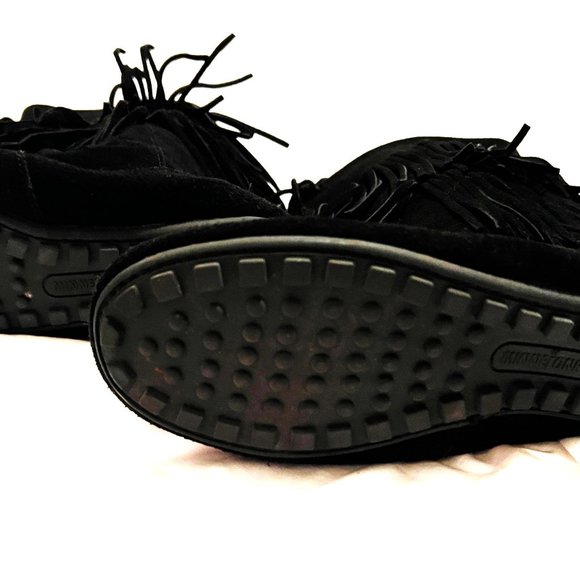 * MINNETONKA *  2-Layer Fringed Boots Size 10 - Picture 3 of 5